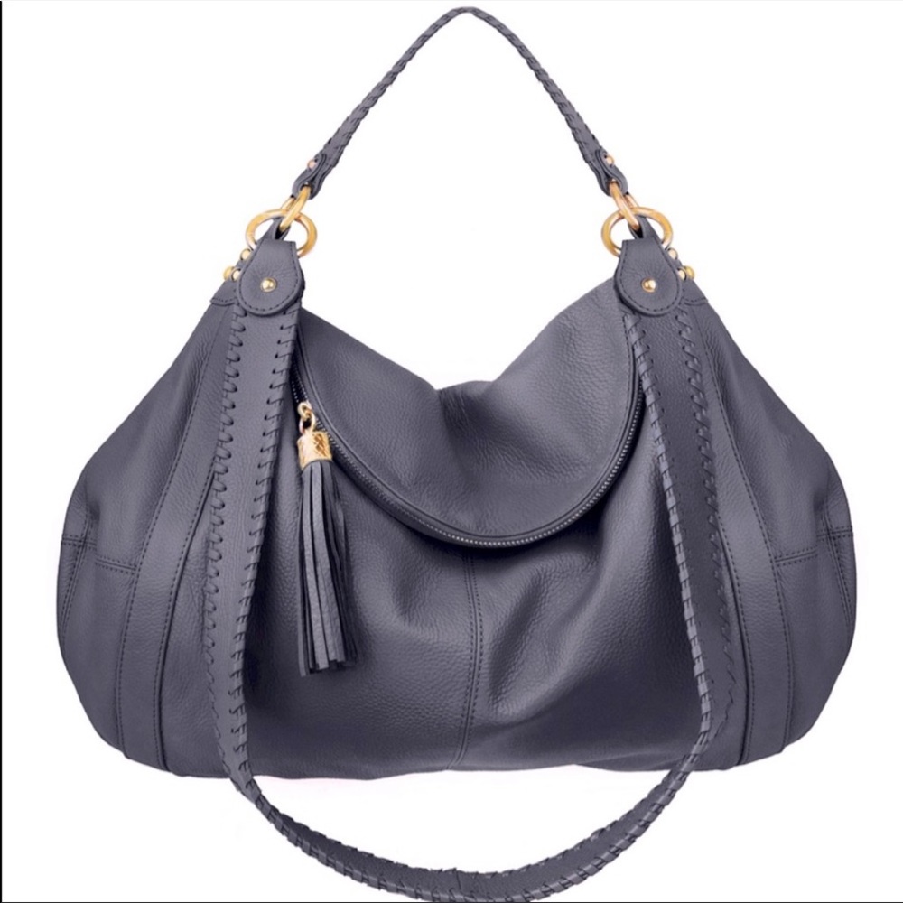 Onna Ehrlich Rachel Leather Hobo Bag - dark gray
